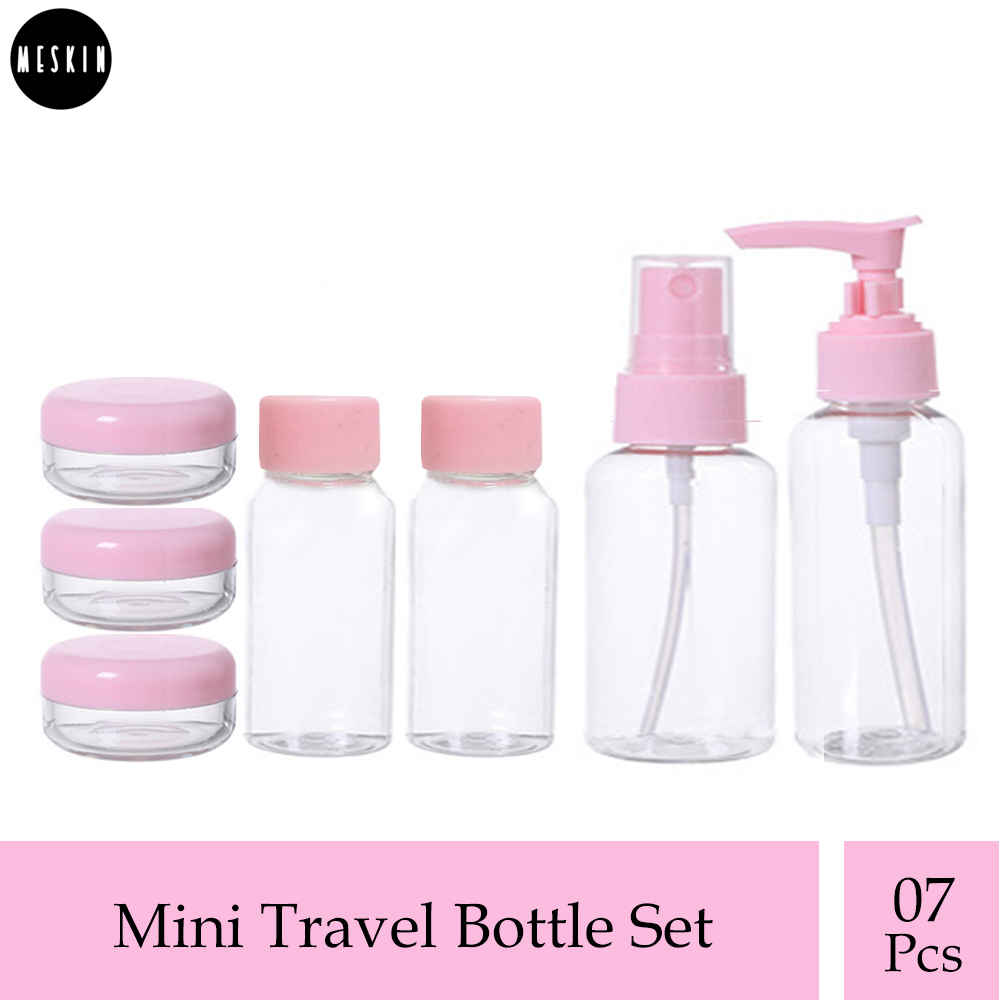 Buy MeSkin 07Pcs/Set Mini Travel Bottle Kit (Transparent) - Purplle