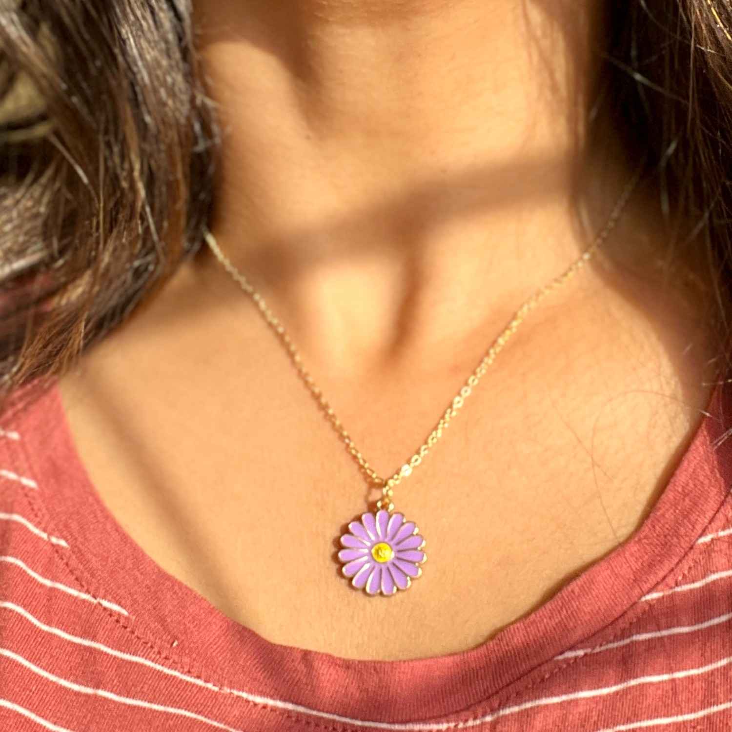 Buy Rack Jack Y2K Charm Pendant Gold Necklace - Daisy - Purple - Purplle