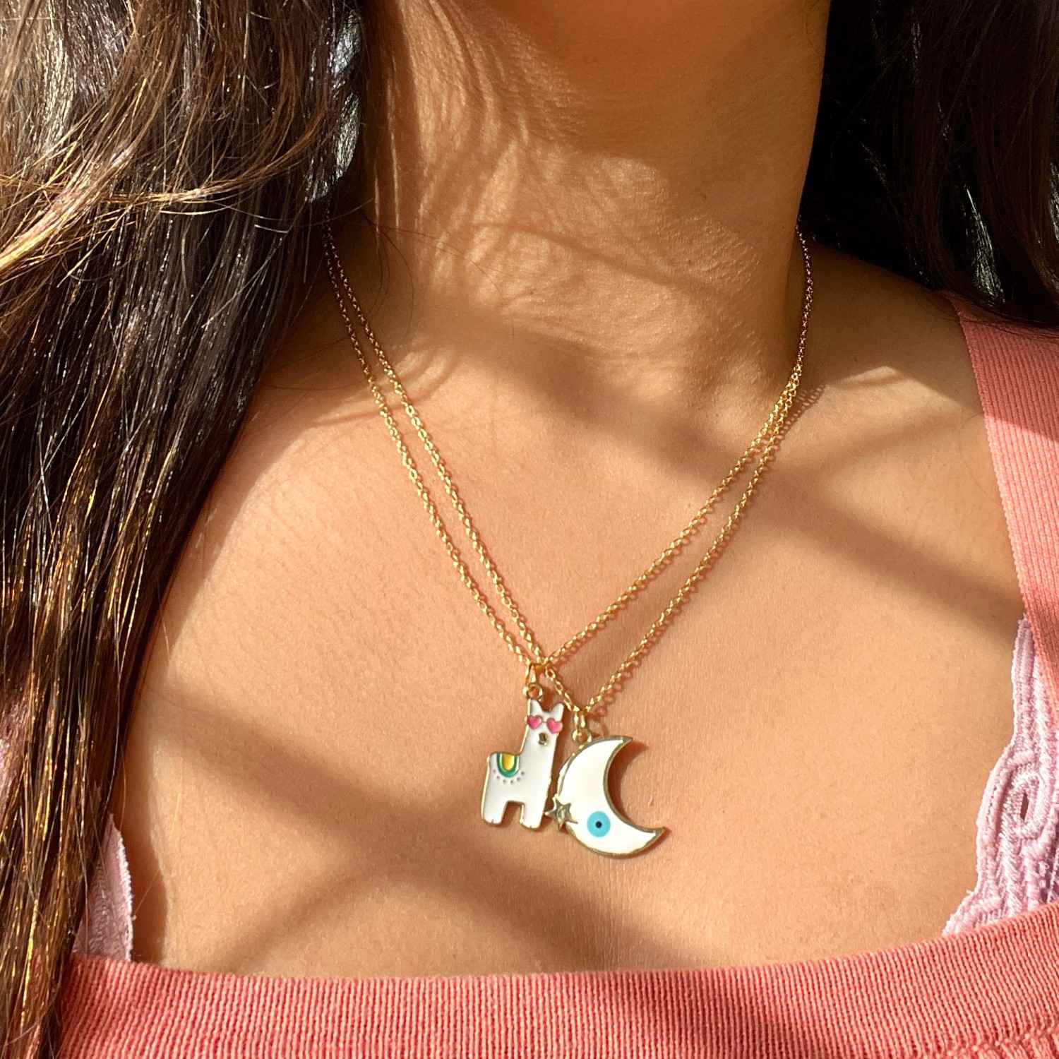 Buy Rack Jack Y2K Charm Pendant Gold Necklace - Evil Eye Moon - White - Purplle