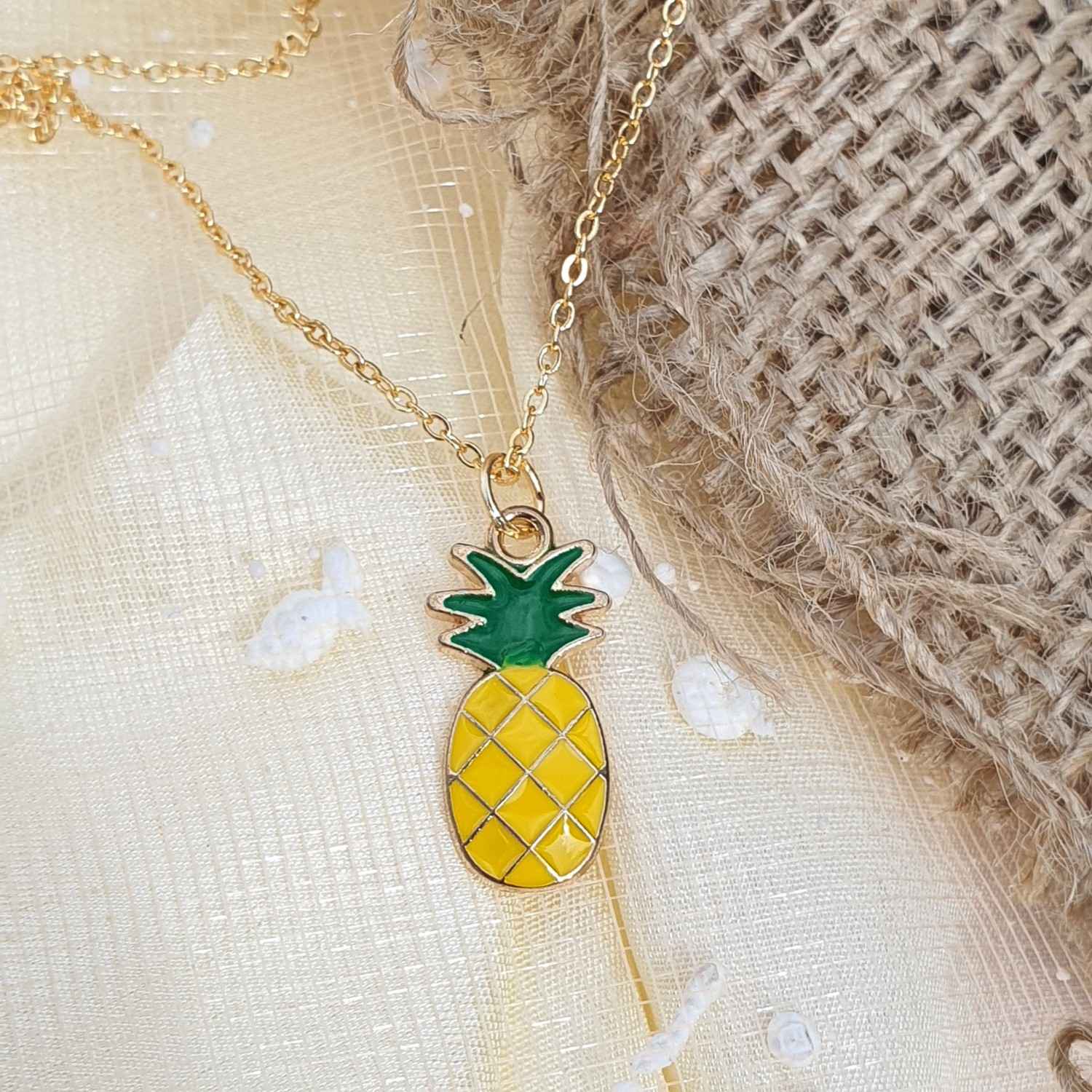 Buy Rack Jack Y2K Charm Pendant Gold Necklace - Season Love - Summer - Pineapple - Purplle