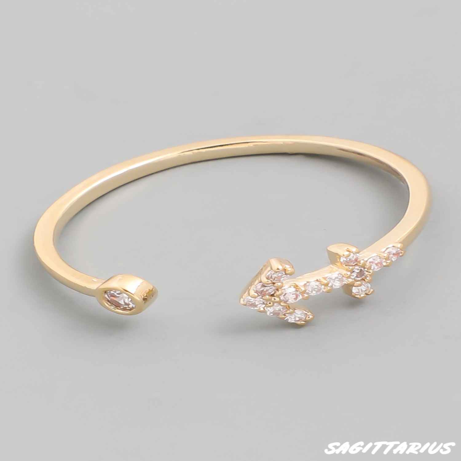 Buy Zodiac Sign Diamond Studded Ring - Sagittarius - Gold - Purplle