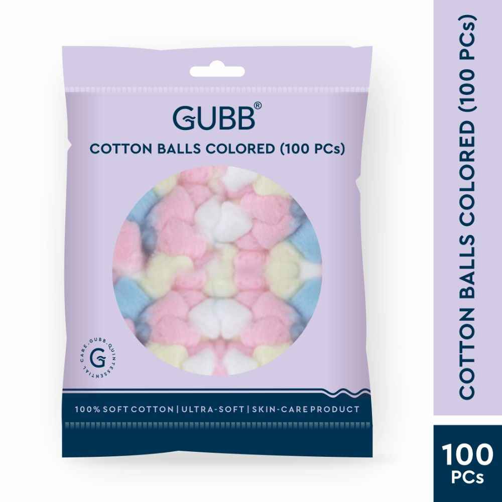 Buy GUBB Cotton Coloured Balls 100 pcs - Purplle