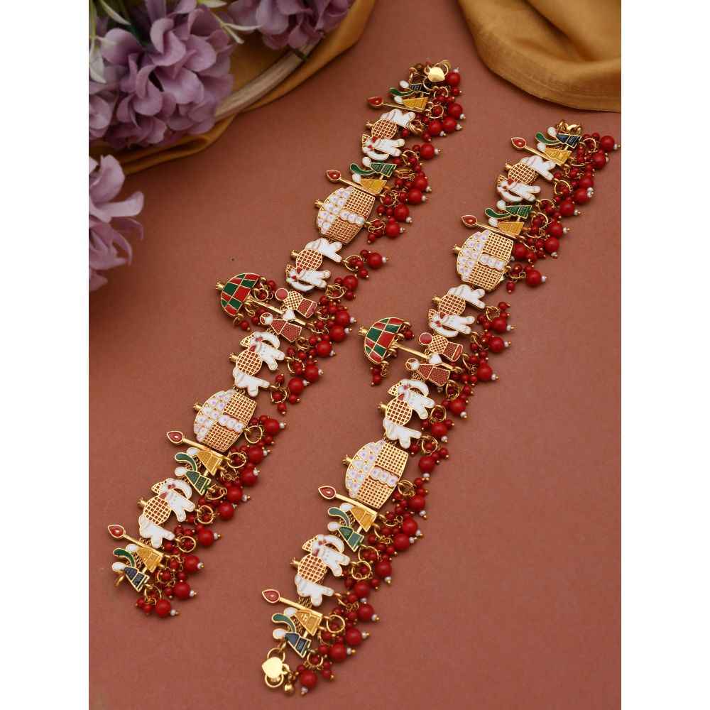 Buy Silvermerc Designs Traditional Bridal Palki Payal Anklet - Purplle
