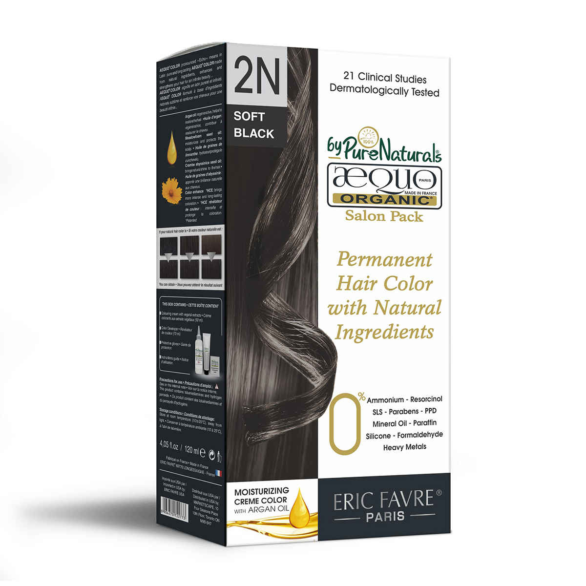 Buy Aequo Organic Damage Free Cream Hair Color Salon Pack 2N Blackish Brown 120ml - Purplle
