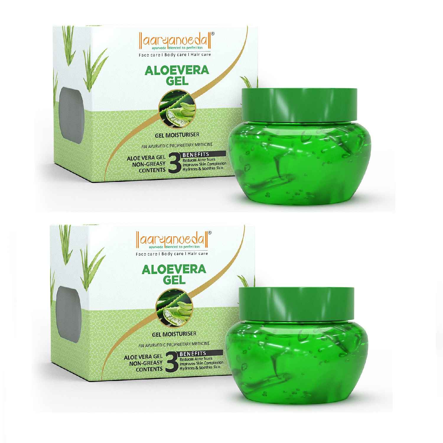 Buy Aryanveda Natural Aloe Vera Gel For Face, Hair & Body 100 Gm Each (Pack Of 2) - Purplle
