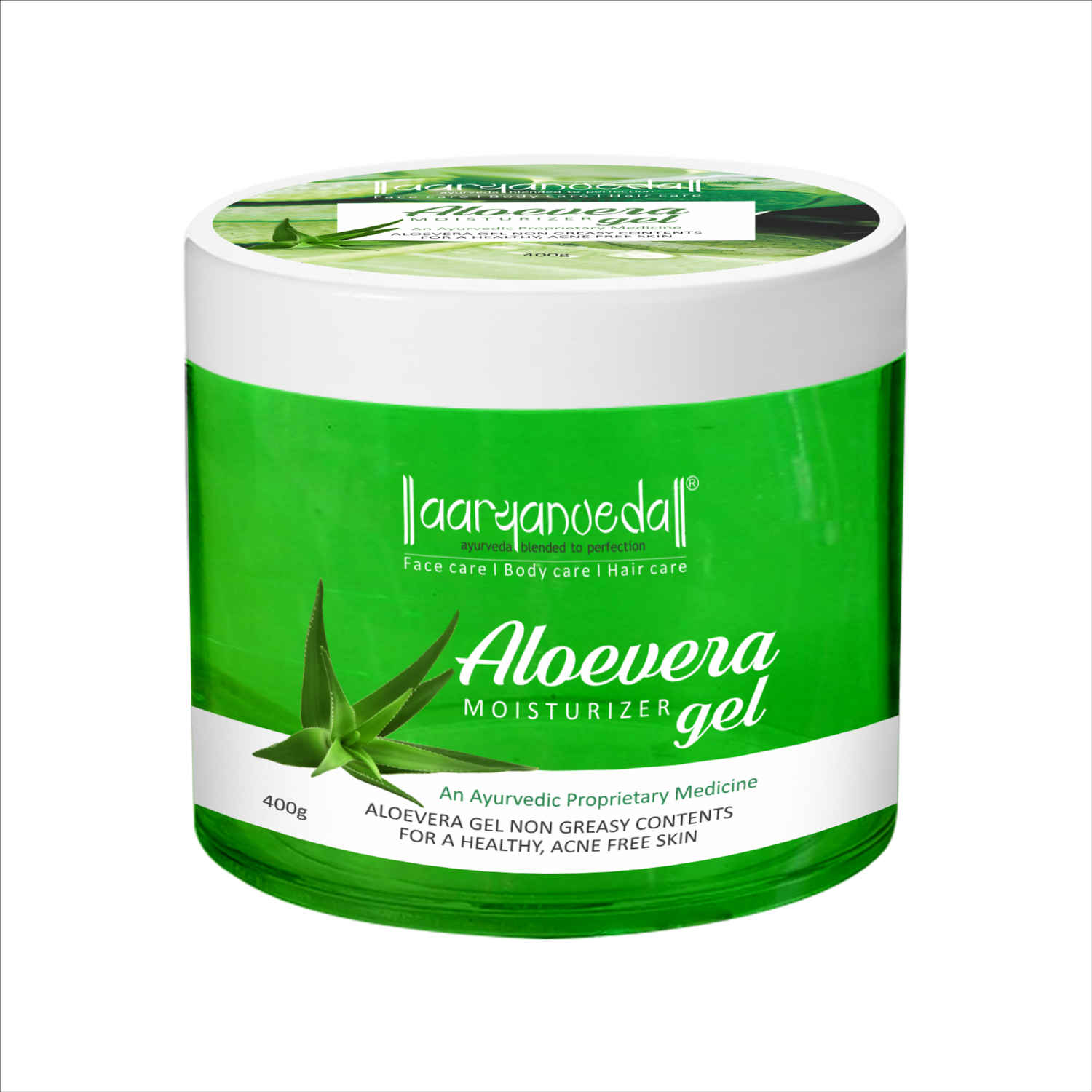 Buy Aryanveda Natural Aloe Vera Gel For Face, Hair & Body | Multi-Purpose Gel | Pure Aloe Vera Gel With Gylcerin & Citric Acid | For Silky Hair | Fights Acne | Deeply Moisturizes | Cooling Gel For Face, Hair & Body, 400 gm - Purplle