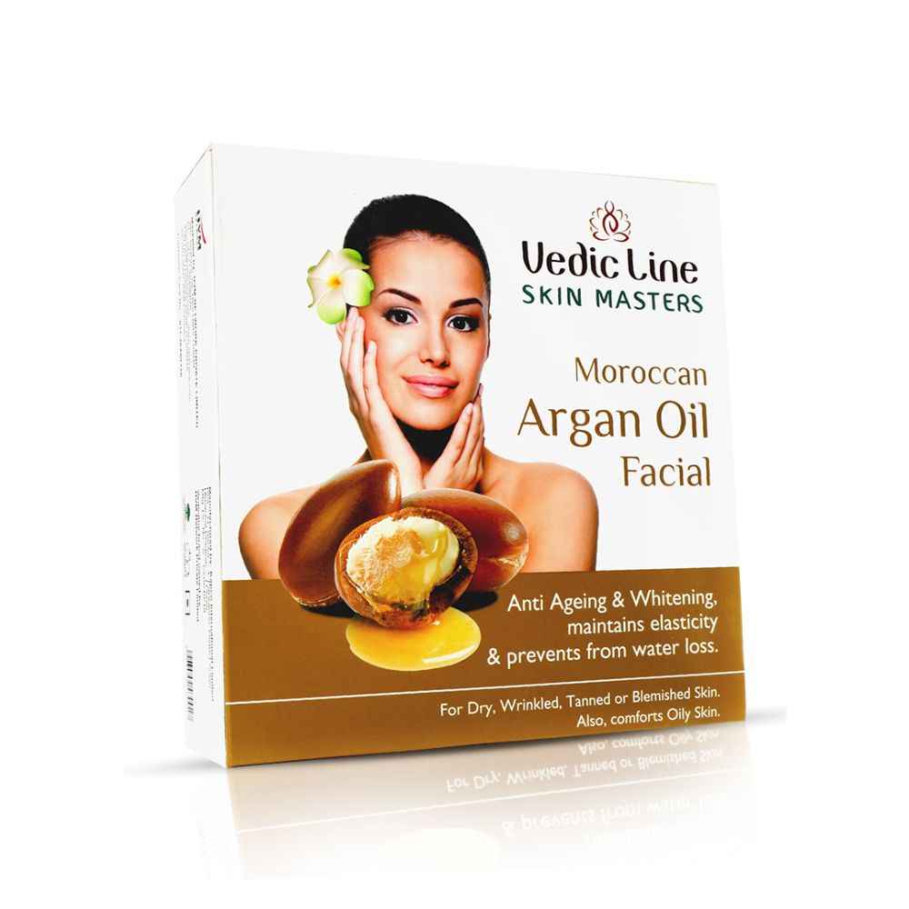 Buy Vedicline Moroccan Argan Oil Facial Kit Minimize Signs of Ageing, Wrinkles, Fine Lines & Dark Spots With Argan Oil, Wheat Germ & Almond oil & Vitamin E For Whitening Beautiful Glowing, 520 ml - Purplle
