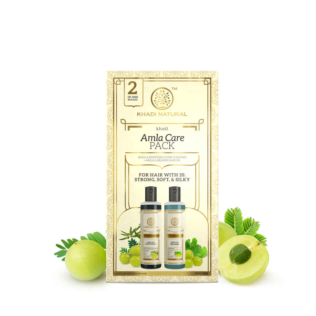Buy Khadi Natural Amla Hair Care Pack| Cleanse & Strengthen Hair Roots - 420 ml - Purplle