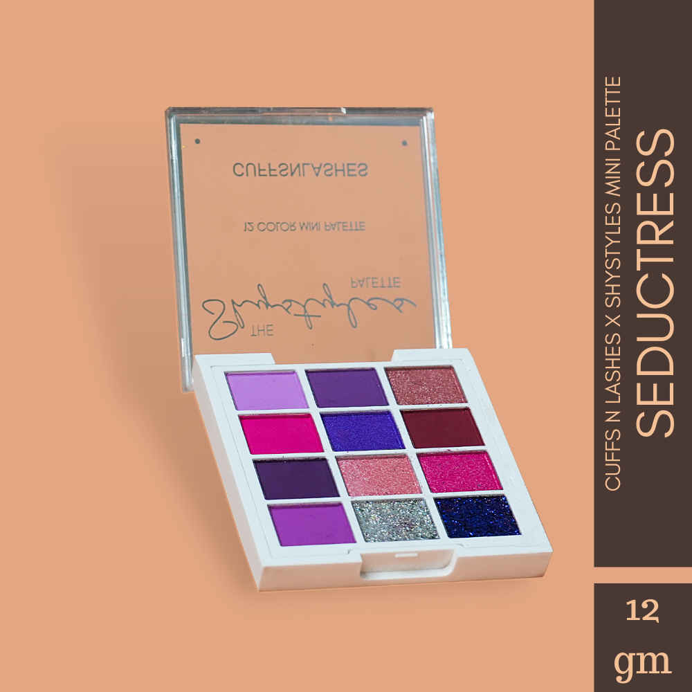 Buy Cuffs n Lashes x Shystyles | The Shystyles Palette | 12 Color Mini Palette - Seductress - 12 gm - Purplle