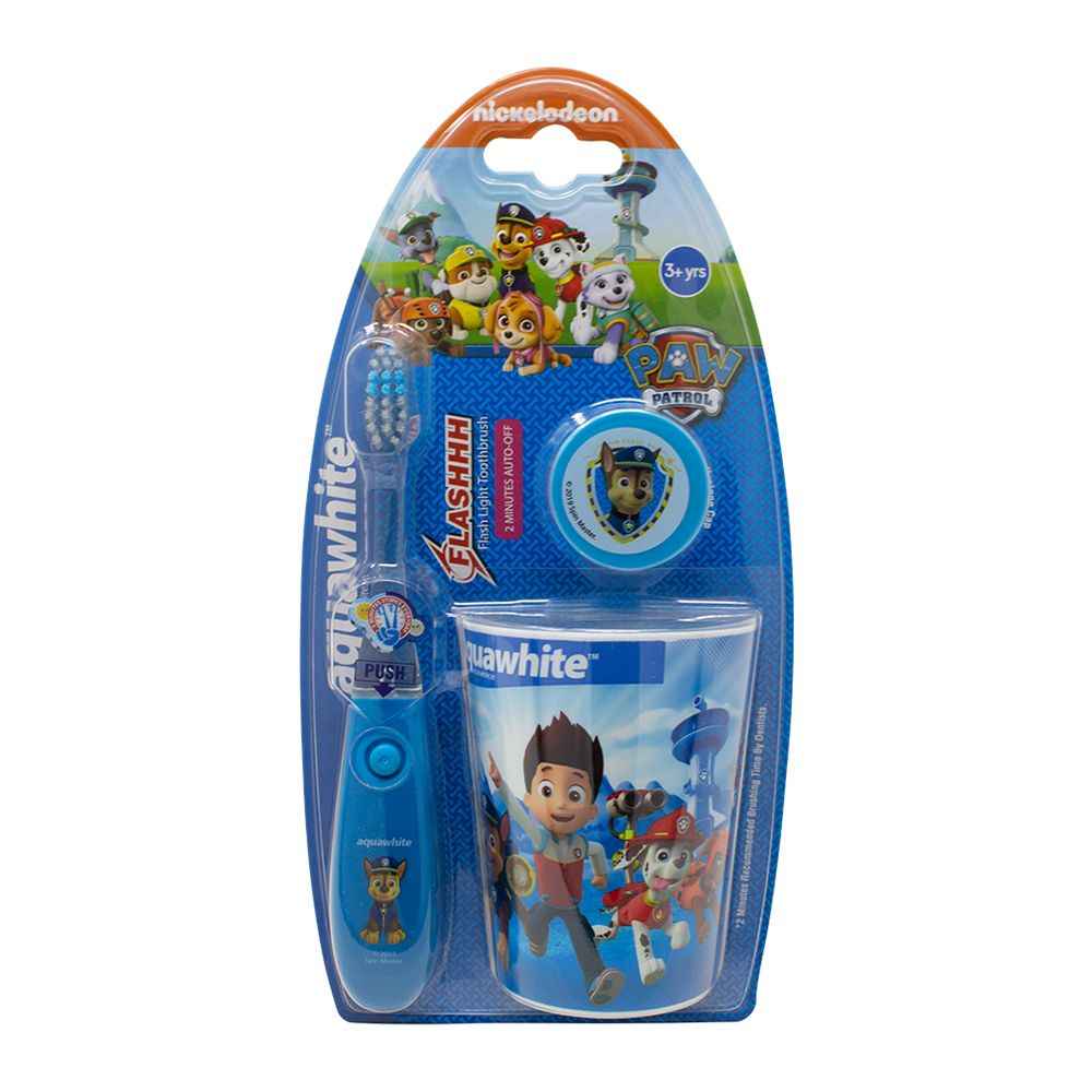 Buy Aquawhite Paw Patrol Flashhh Toothbrush Set - Blue (3pcs) - Purplle