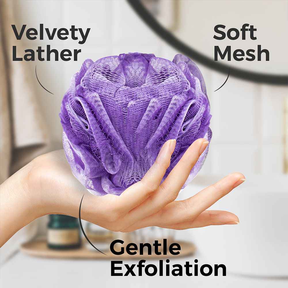 Buy Panache Premium Bath Puff Loofah Combo - 2 (Black & Purple) - Purplle
