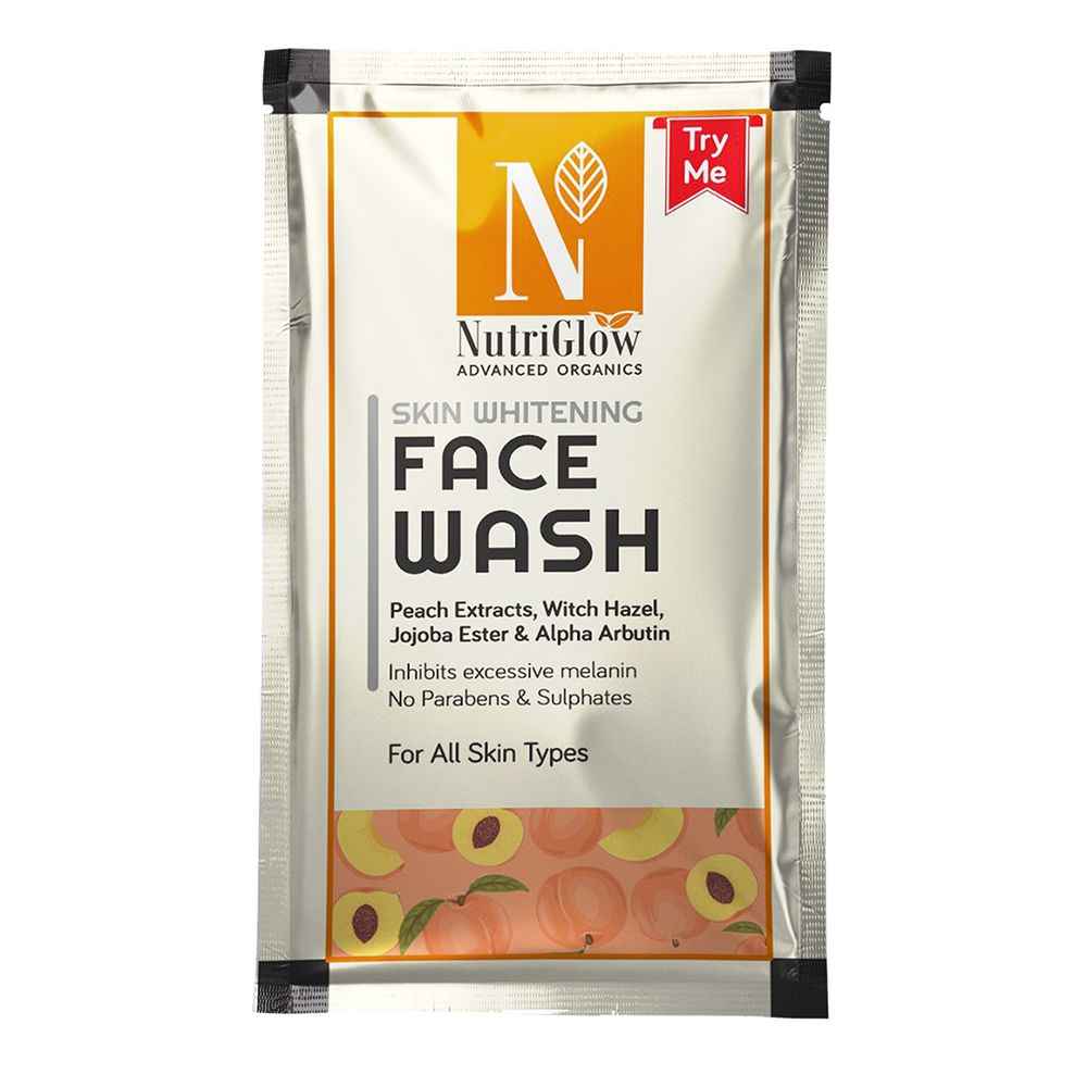Buy NutriGlow Advanced Organics Skin Whitening Face Wash For All Skin Types, 10 ml - Purplle