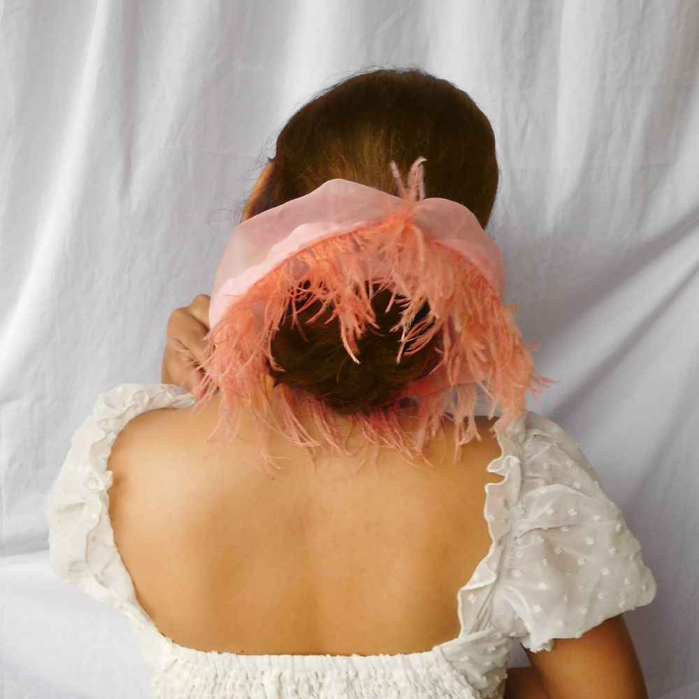 Buy Soho Boho Studio Peachy pink Boho Cloud Oversized Scrunchies - Purplle