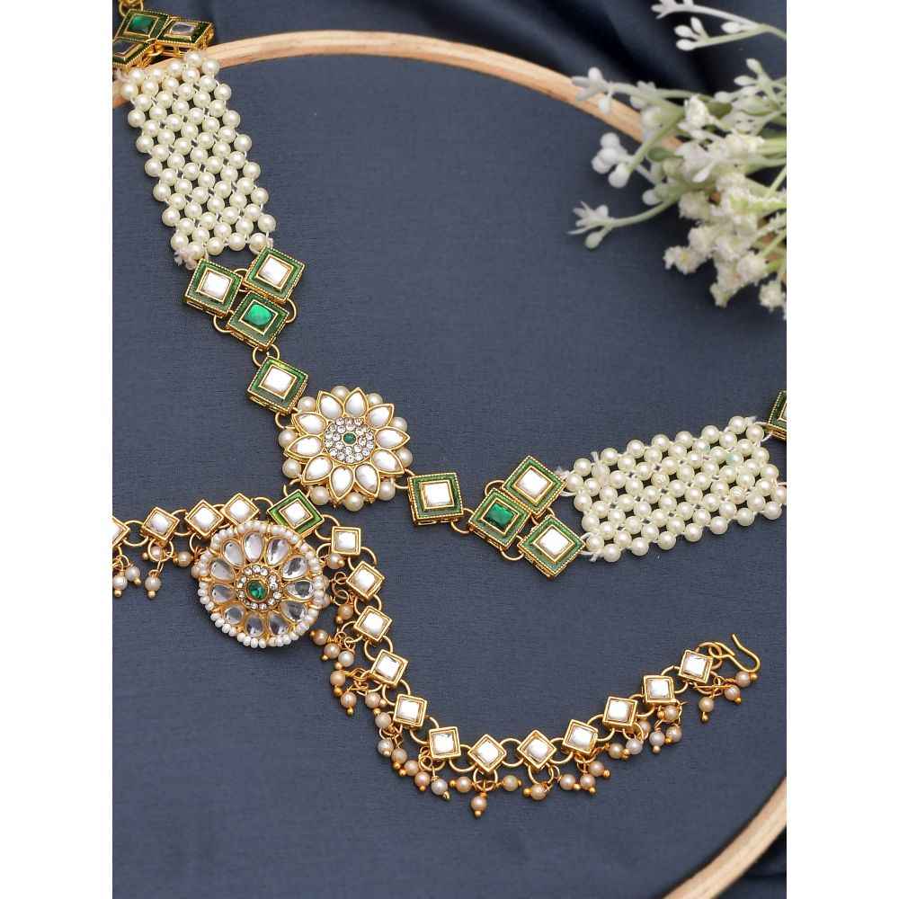 Buy Silvermerc Bridal Pearl Double mathapatti with borla - Purplle