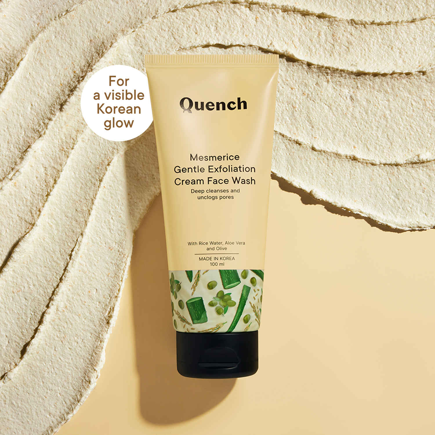 Buy Quench Botanics Mesmerice Gentle Exfoliation Cream Face Wash | Korean Skin care, 25 ml - Purplle