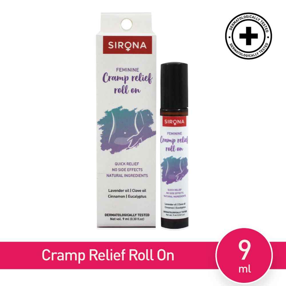 Buy Sirona Feminine Cramp Relief Roll On for Women - 9 ml | 100% Natural Period Pain Reliever | Cramp Comfort and Easy to Use - Purplle