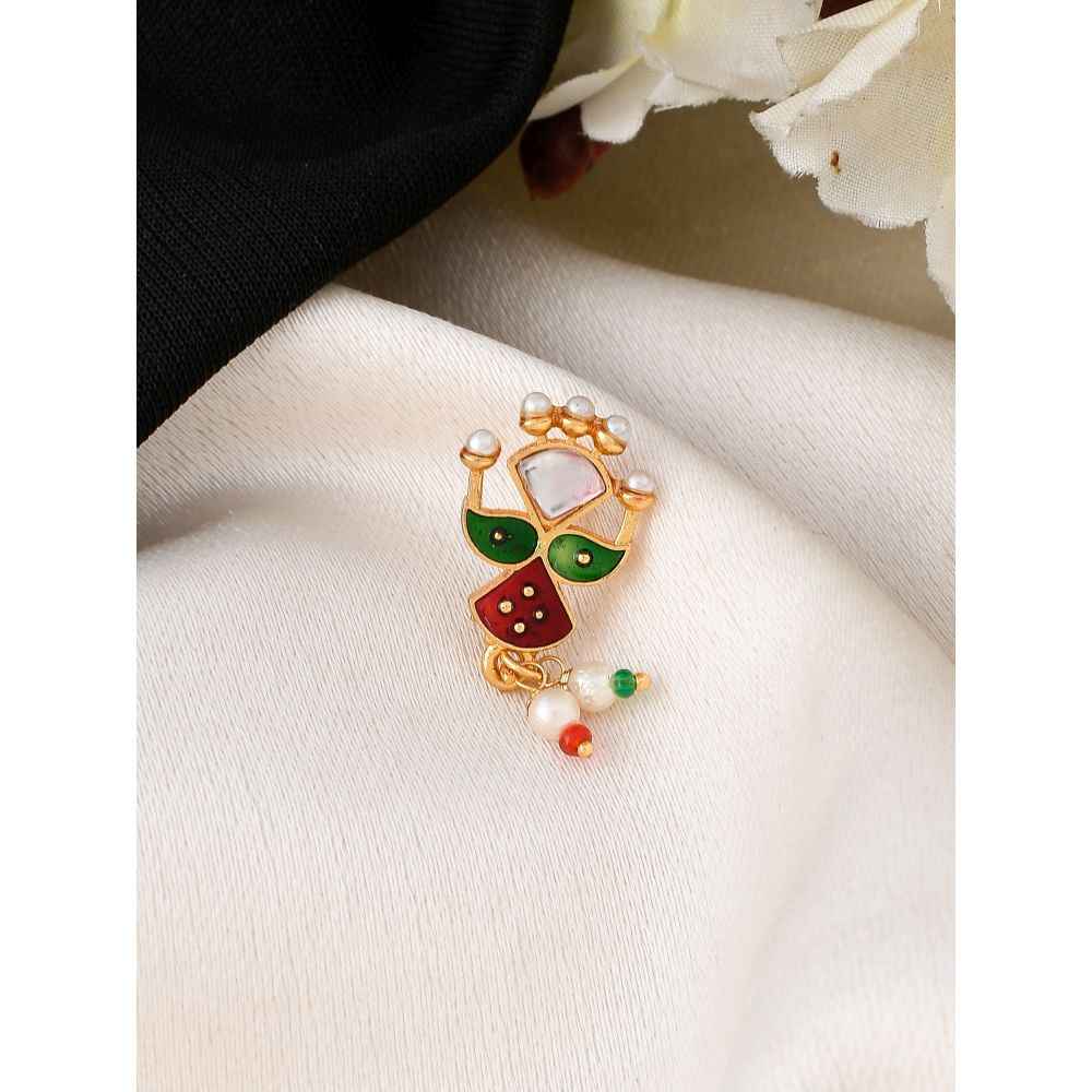 Buy Silvermerc Enamelled Adishakti Besar Nosepin - Purplle