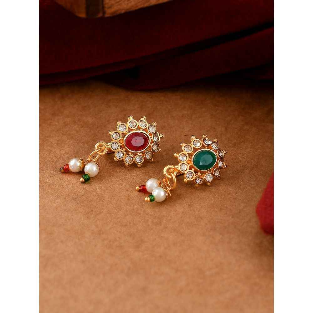 Buy Silvermerc Gold Plated Non Piercing Marathi Nosepin - Purplle