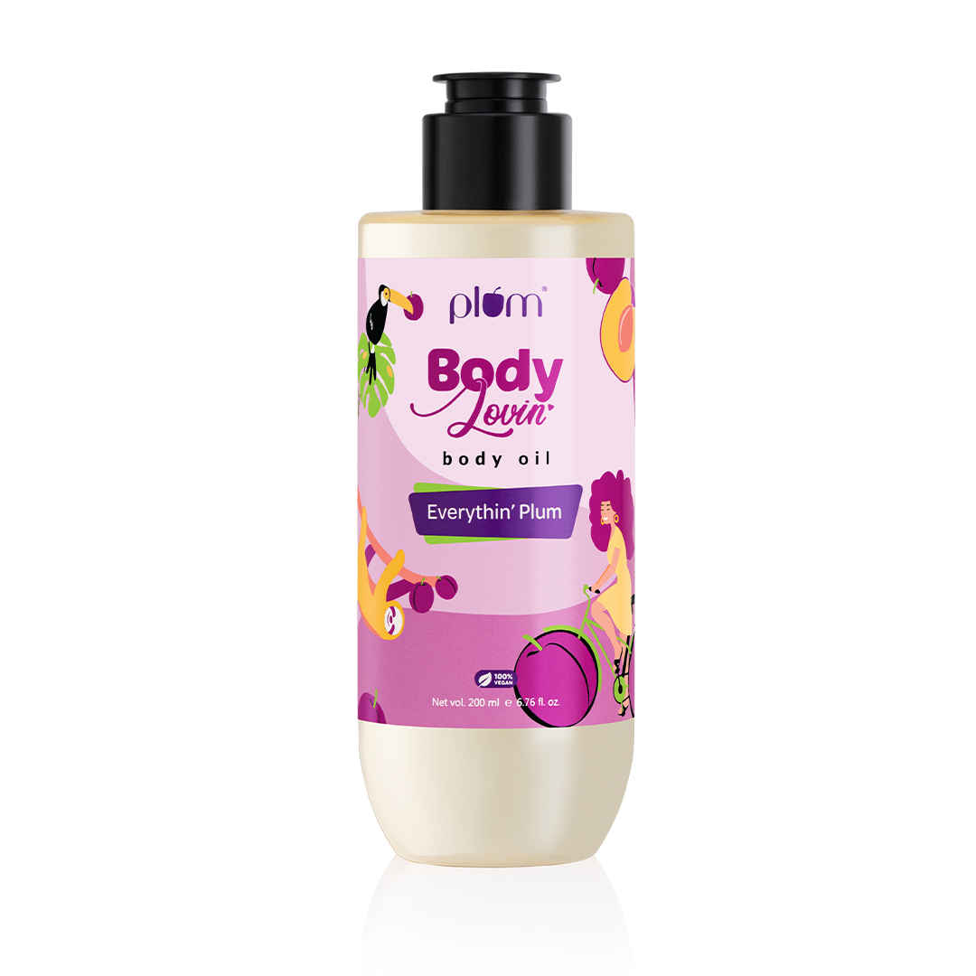 Buy Plum BodyLovin' Everythin' Plum Body Oil | Intense Moisture & Instant Glow | Long Lasting Peppy Fruity Fragrance | Non-Greasy & Lightweight | Soft & Nourished Skin | For Dry To Very Dry Skin (200 ml) - Purplle