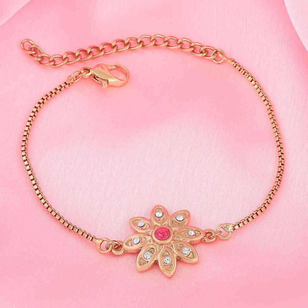 Buy Estele Gold Plated Floral Bracelet With Austrian Crystals For Women - Purplle