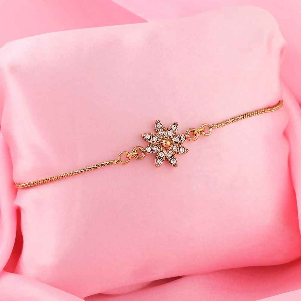 Buy Estele Gold Plated Ornamental Flower Bracelet With Austrian Crystals For Women - Purplle