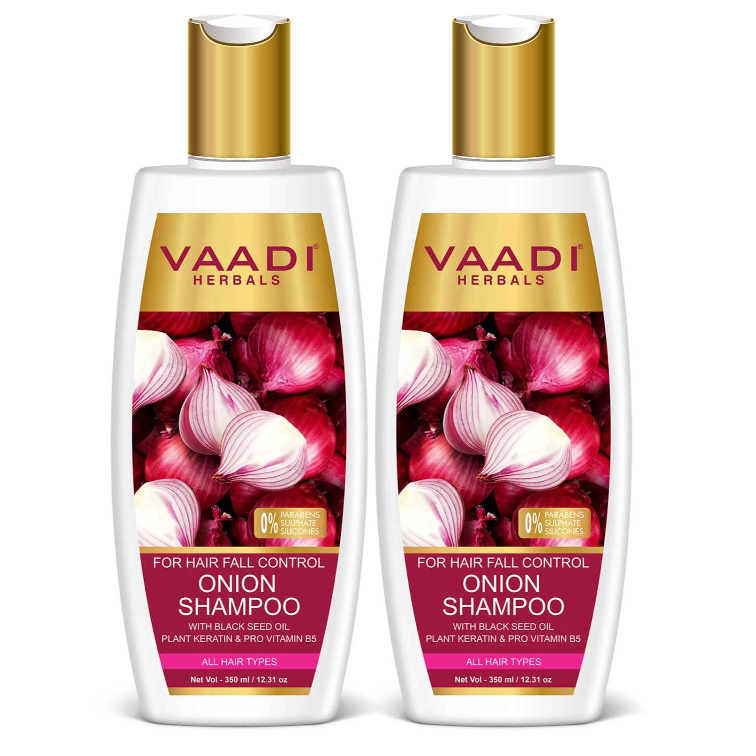 Buy Vaadi Herbals Onion Shampoo for Hair Growth & Hair Fall Control With Plant Keratin & D Panthenol (350 ml X 2) - Purplle