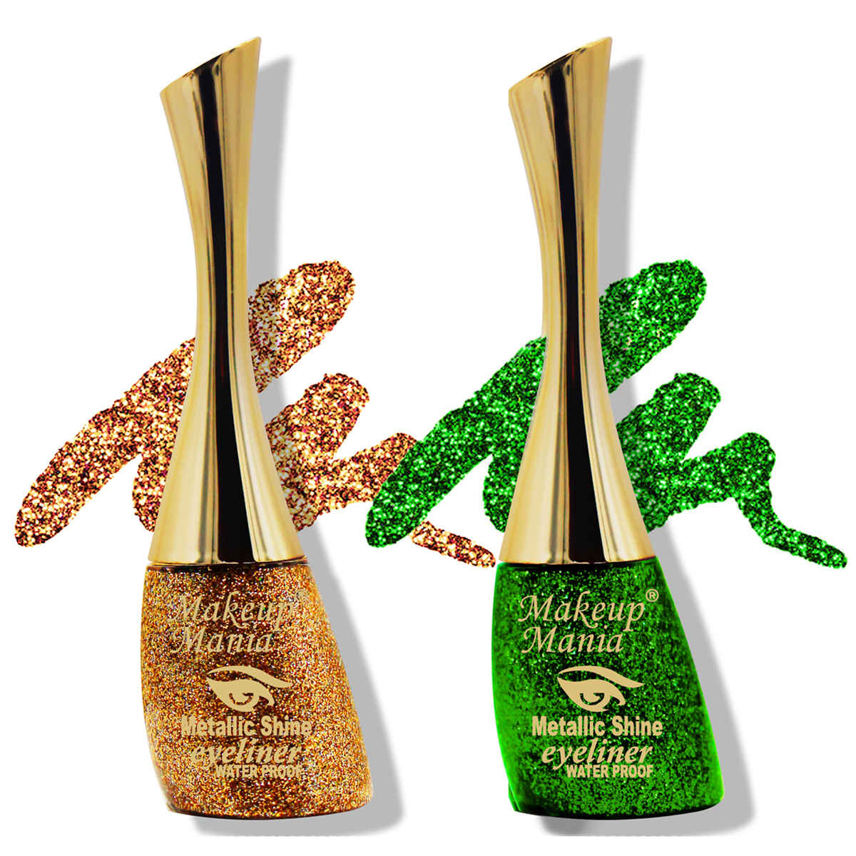 Buy Makeup Mania Metallic Shine Glitter Eyeliner, Yellow Gold & Emerald Green - Shade 21-22 - Purplle