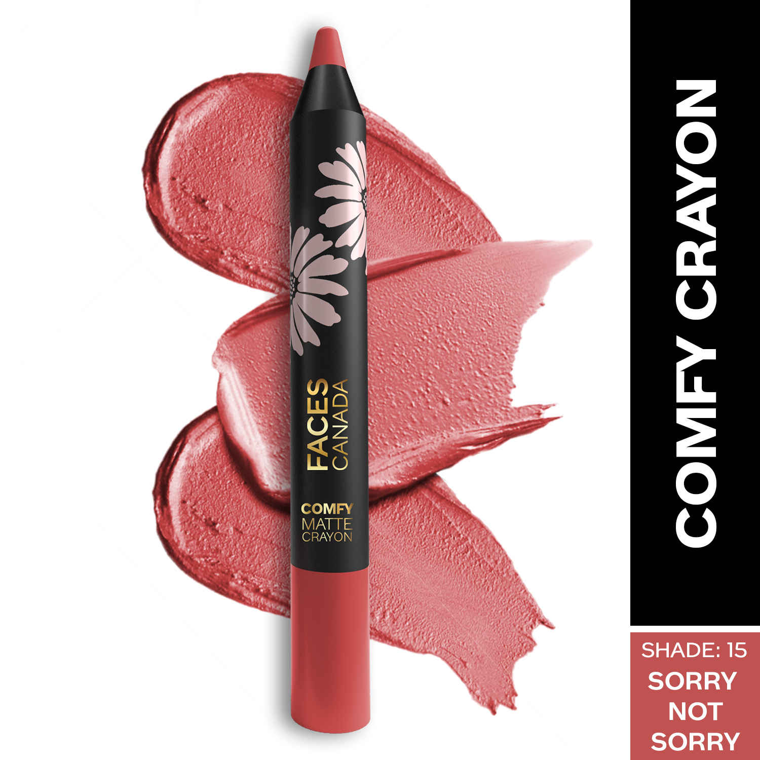 Buy FACES CANADA Comfy Matte Crayon I Creamy Matte I Chamomile & Shea Butter I Alcohol-free I Sorry not sorry 15 2.8 gm - Purplle
