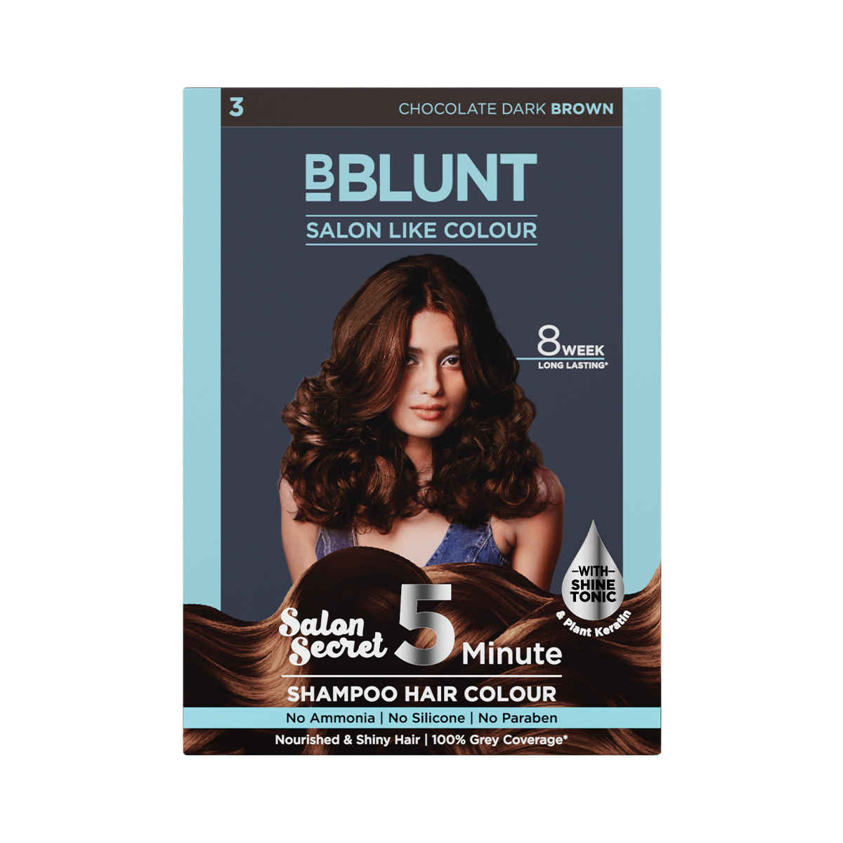 Buy BBLUNT Chocolate Dark Brown 5 Minute Shampoo Hair Colour for 100% Grey Coverage - 20ml X 5 - Purplle