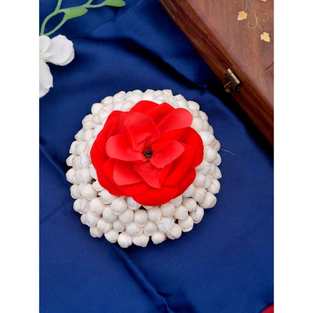 Buy Silvermerc Designs Mogra Beni Rose Centre Bun Juda Cover - Purplle