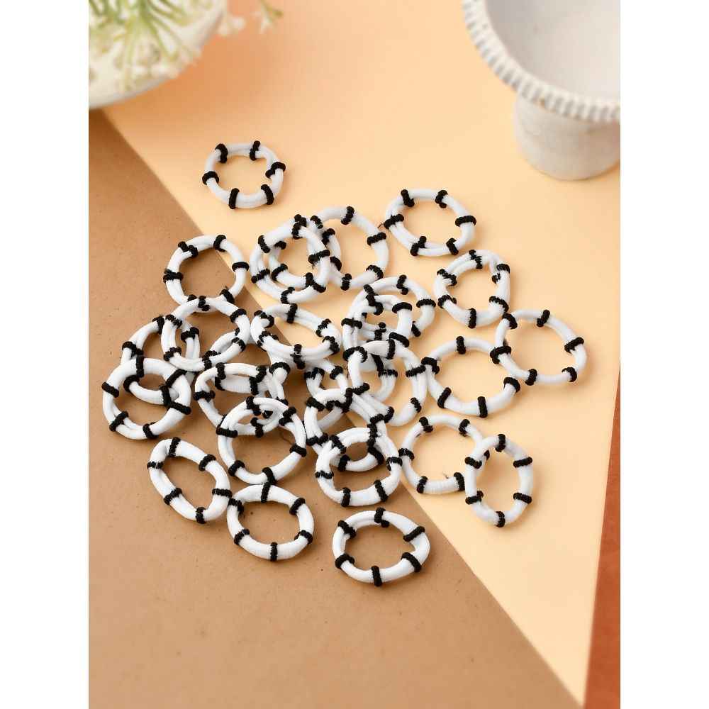 Buy Silvermerc Designs Set of 30 White Rubber Ponytail Holder - Purplle