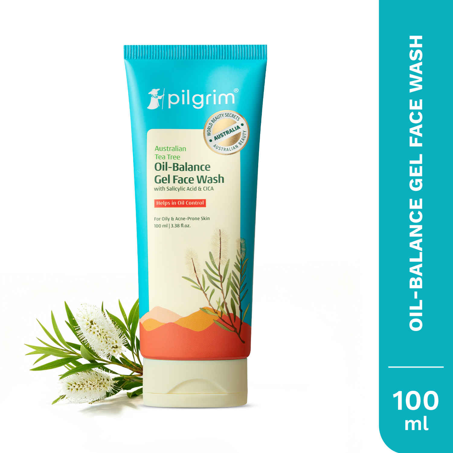 Buy Pilgrim Australian Tea Tree oil-balance gel face wash helps in oil control for oily & acne-prone skin 100 ml - Purplle