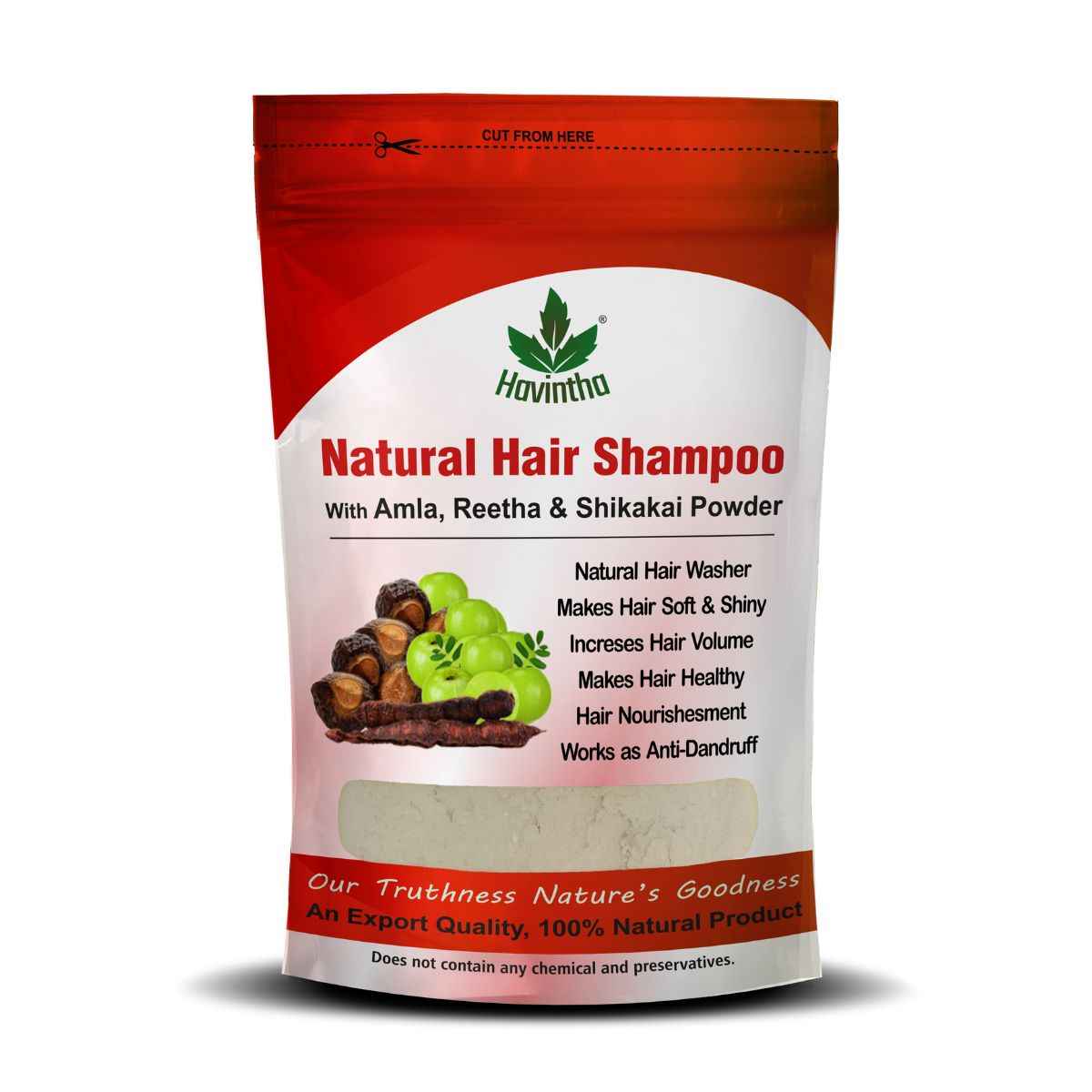 Buy Havintha Natural Hair Shampoo for Hair, Amla Reetha Shikakai Powder (227 gm) - Purplle