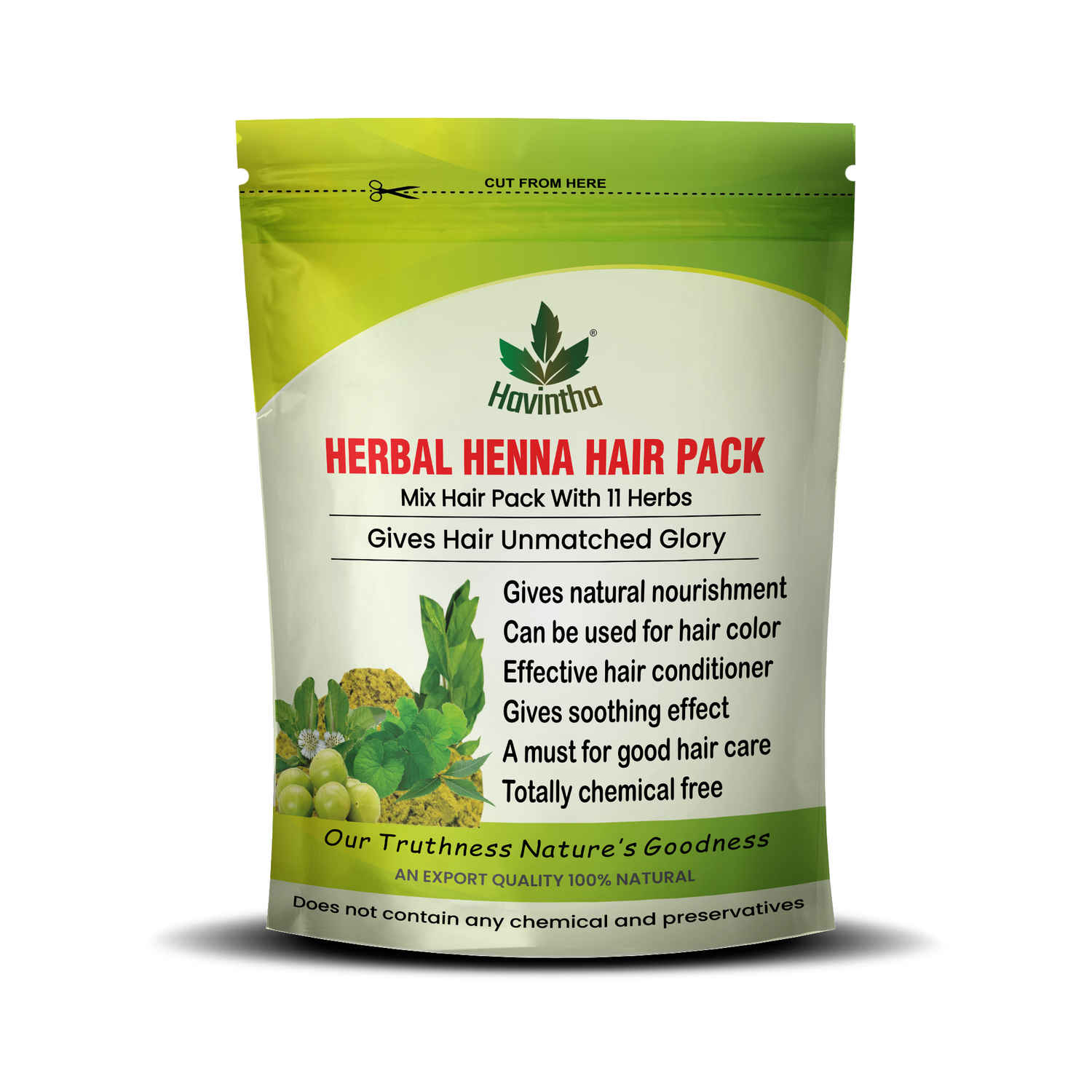 Buy Havintha Natural Herbal Henna 11 Herbs Mix Hair (227 gm) - Purplle
