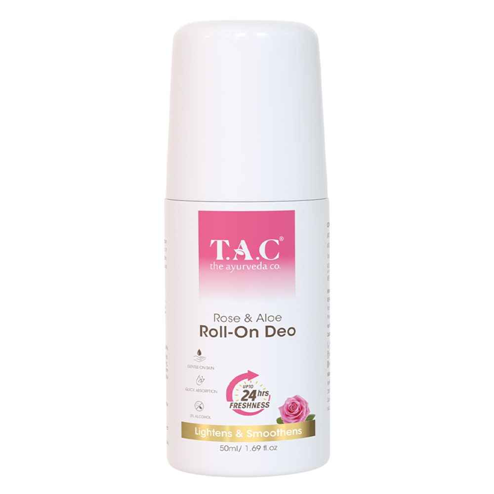 Buy TAC - The Ayurveda Co. Rose Roll-On Deo with Aloe Long-Lasting Freshness (50ml) - Purplle