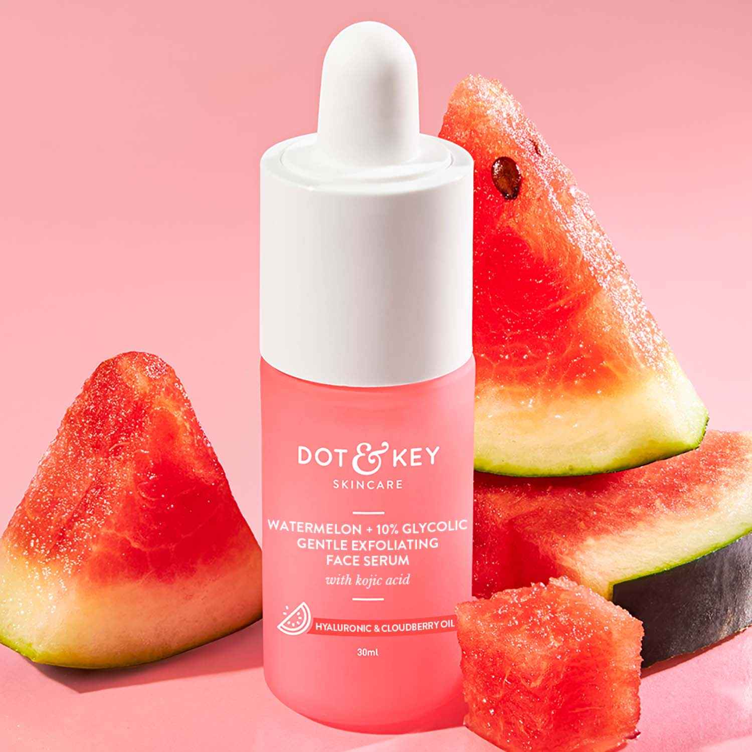 Buy Dot & Key Watermelon + 10% Glycolic Gentle Exfoliating Face Serum with Kojic Acid | Watermelon Face Serum with PHA & Cloudberry Oil 30 ml - Purplle