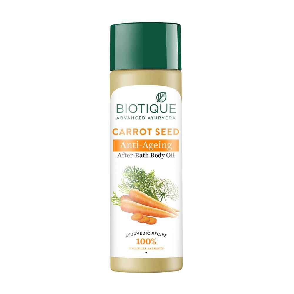 Buy Biotique Carrot Seed Anti-Ageing After-Bath Body Oil 120 ml - Purplle