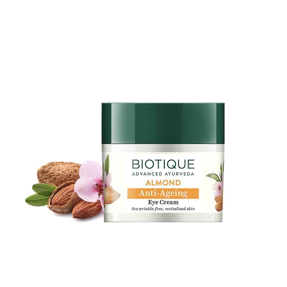 Buy Biotique Almond Anti-Ageing Eye Cream 15 gm - Purplle