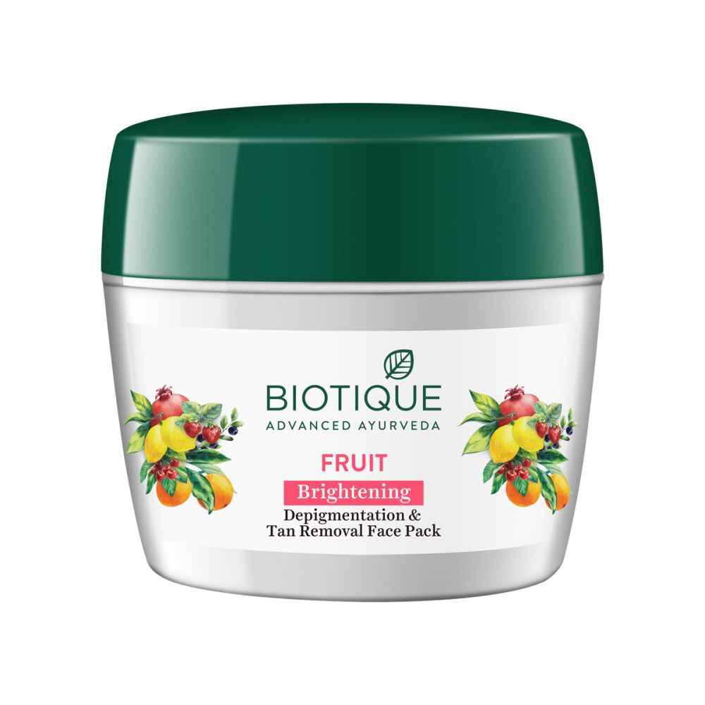Buy Biotique Fruit Brightening Depi gmentation & Tan Removal Face Pack 235 gm - Purplle