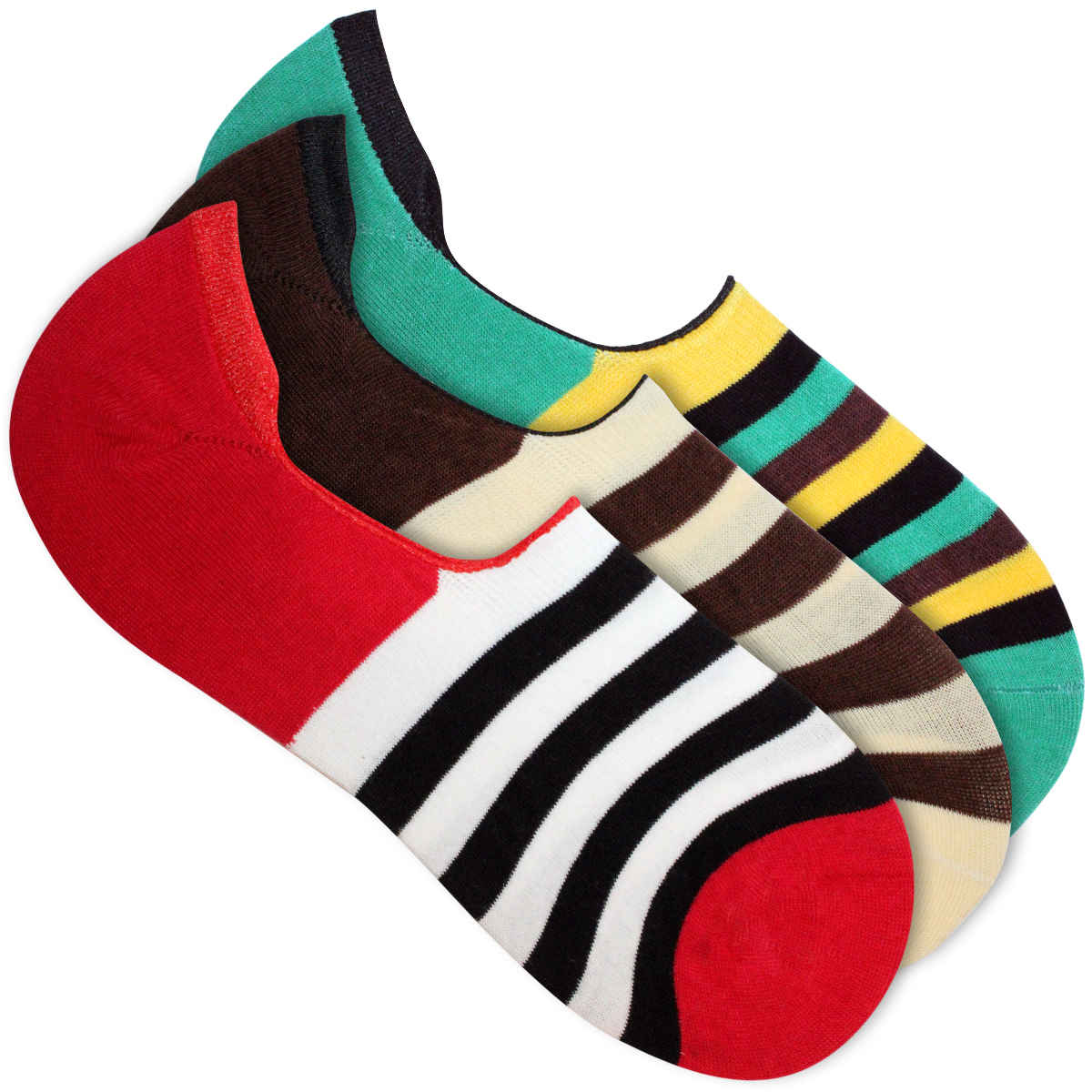 Buy Man Arden The Dutch Vibe Designer Edition No Show Loafer Socks, World's Finest Cotton (Combo of 3 | Size: Free Size | Color: Multicolor) - Purplle