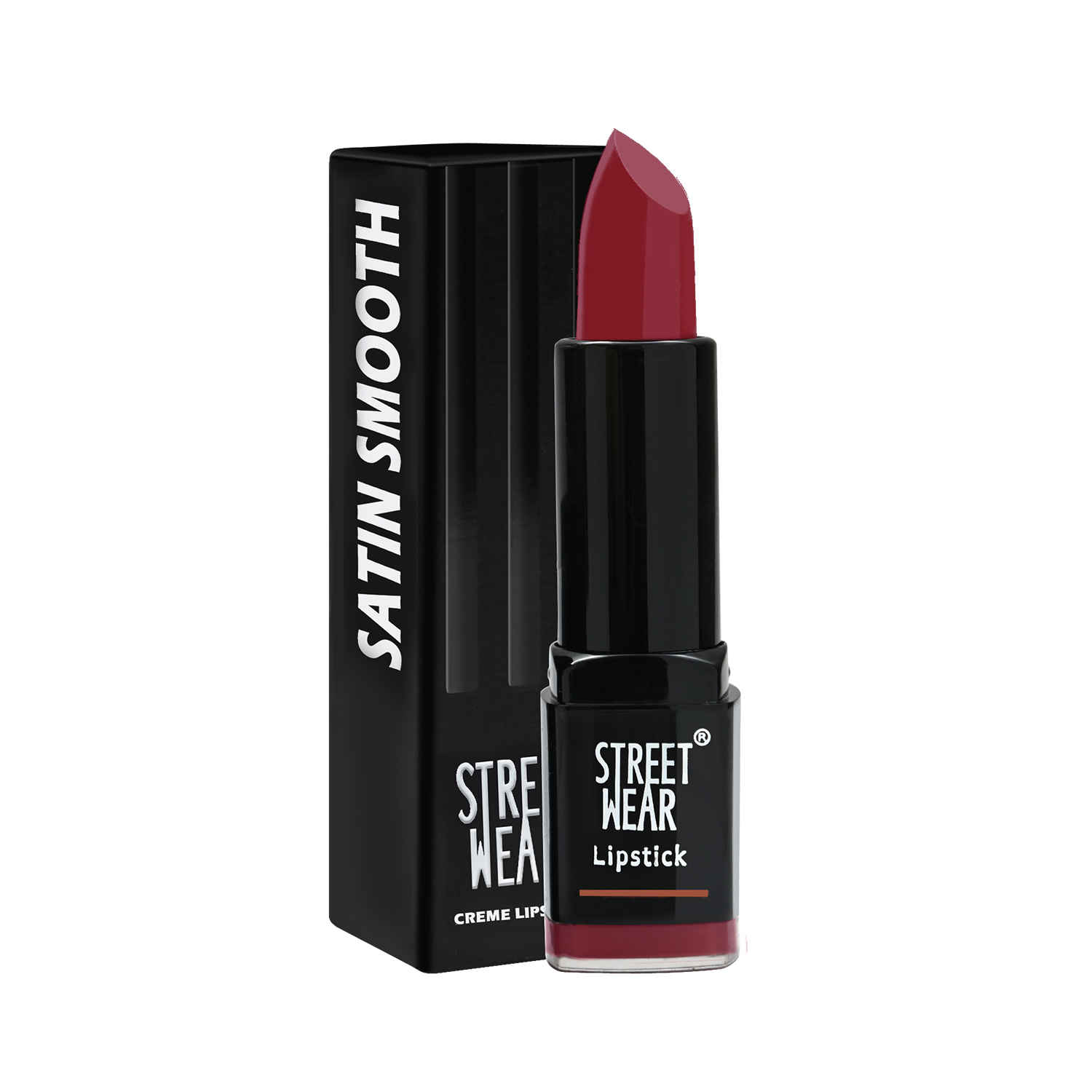 Buy STREET WEAR® Satin Smooth Lipstick -STARK MAROON (Red/Maroon) - 4.2 gms - Longwear Creme Lipstick, Moisturizing, Creamy Formuation, 100% Color payoff, Enriched with Aloe vera, Vitamin E and Shea Butter - Purplle