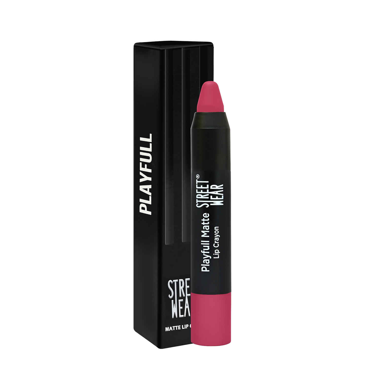 Buy STREET WEAR® Playfull Matte -Savage Pink (Pink) - 2.9 gms -Moisturizing Matte Finish Lipstick, Full Coverage, Non-Drying Formula, Intense Pigment, Enriched With Shea Butter, Vitamin C, Vitamin E, Longwear Moisturizing Crayon Lipstick - Purplle
