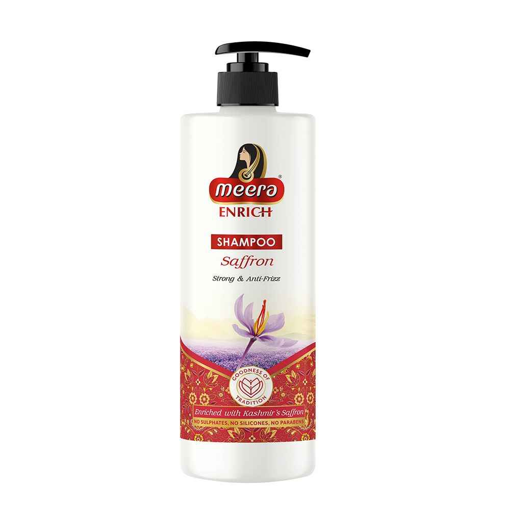 Buy Meera Enrich Shampoo For Strong & Anti-Frizz Hair, Enriched With Kashmir's Saffron, For Men & Women, Paraben, Silicone & Sulphate Free, 500ml - Purplle
