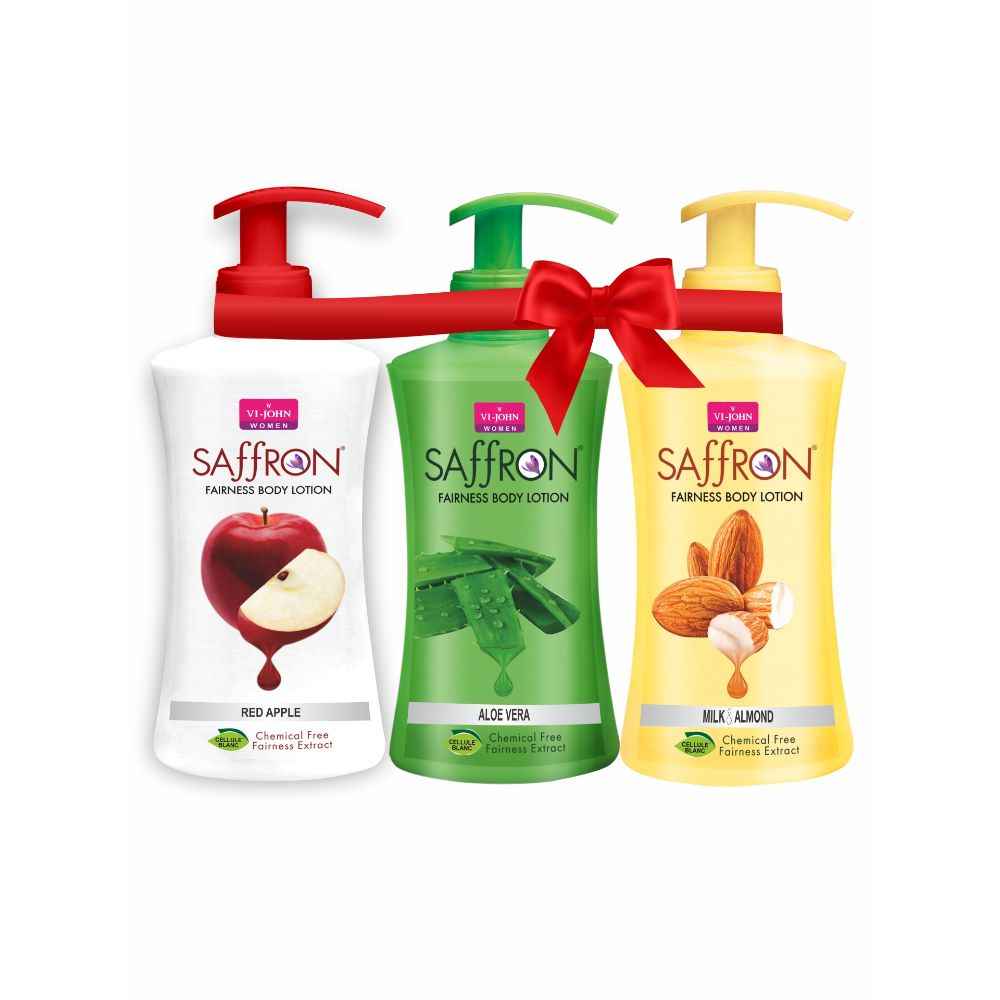 Buy VI-JOHN Body Lotion Milk & Almond,Aloevera & Red Apple All Skin Types 250ml Eack (Pack of 3) - Purplle