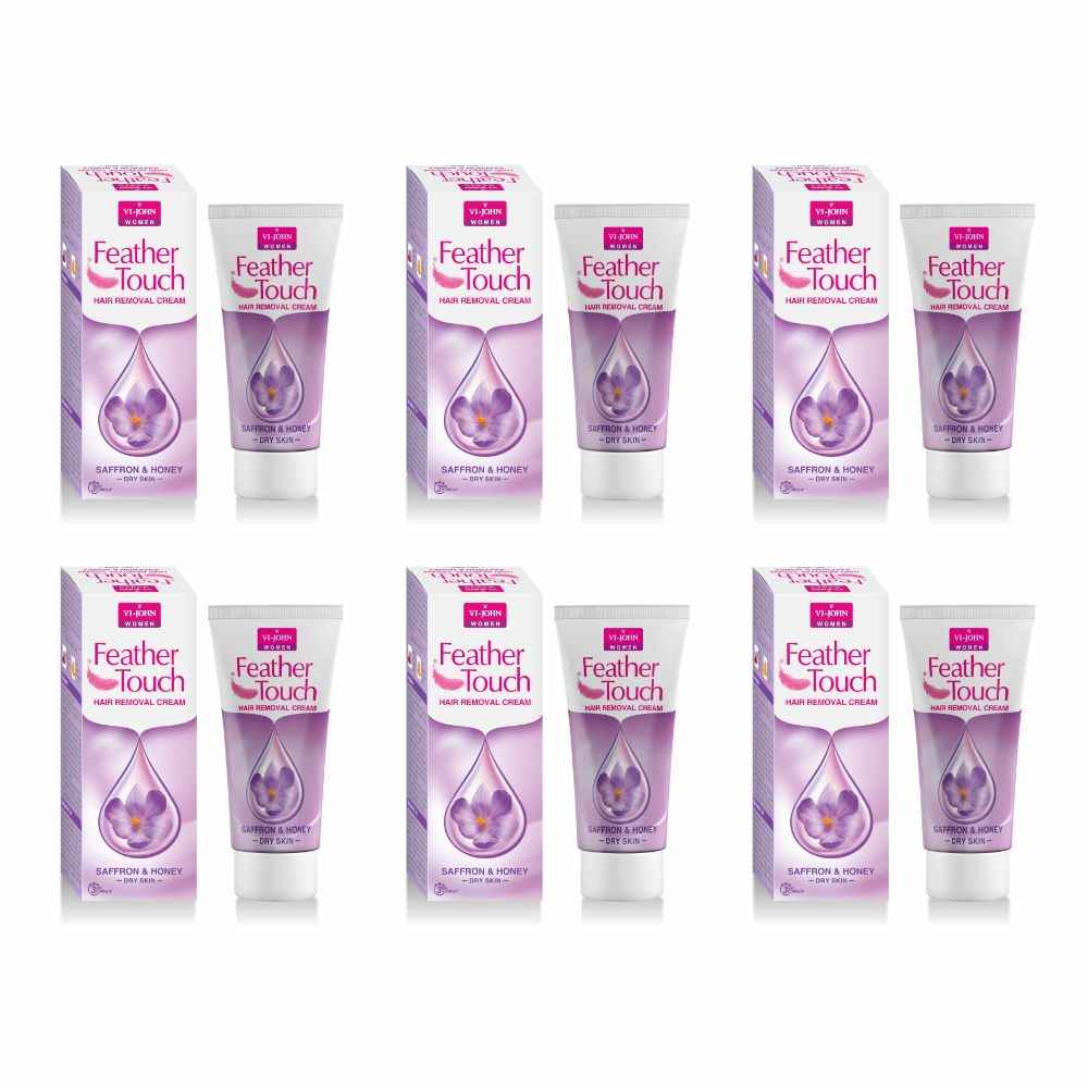 Buy VI-JOHN Women Feather Touch Honey & Saffron Hair Removal Cream 40g Each -(Pack of 6) - Purplle