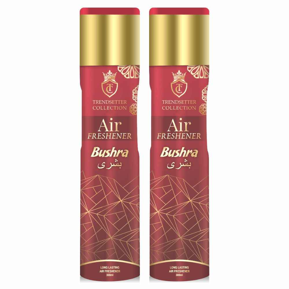 Buy Trendsetter Collection Room Freshener Spray Bushra for Home and Office with Long Lasting Fragrance 300ml Each (Pack of 2) - Purplle