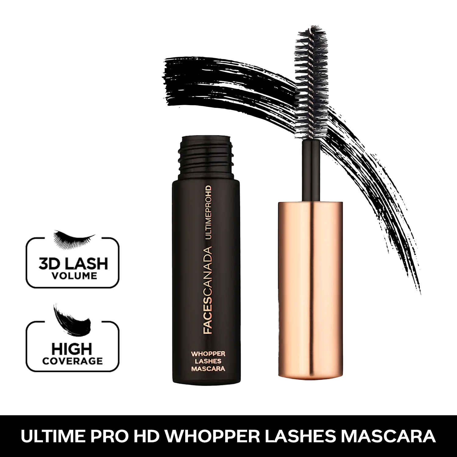 Buy FACES CANADA Ultime Pro HD Mini Whopper Lashes Mascara - Black, 5 gm | Waterproof | Dramatic Volumizing Mascara - Purplle