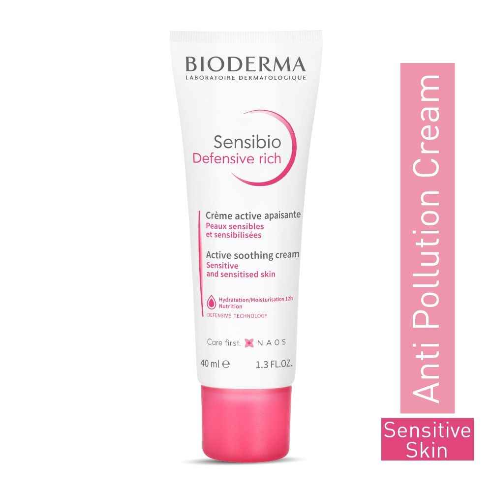 Buy Bioderma Sensibio Defensive Rich Active Soothing Cream Hydration/Moisturisation 12h Nutrition (40 ml) - Purplle