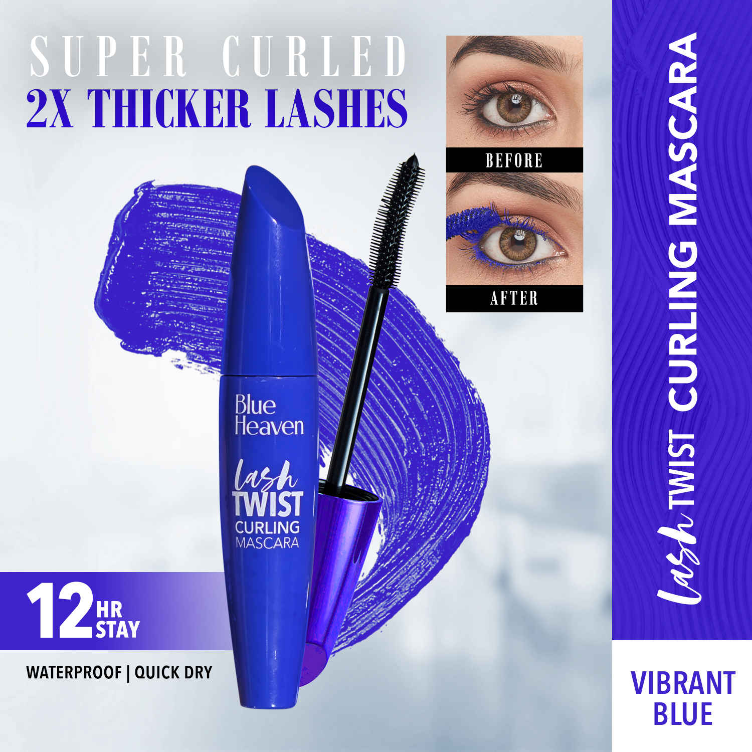Buy Blue Heaven Lash Twist Curling Mascara, Vibrant Blue, 12 ml - Purplle