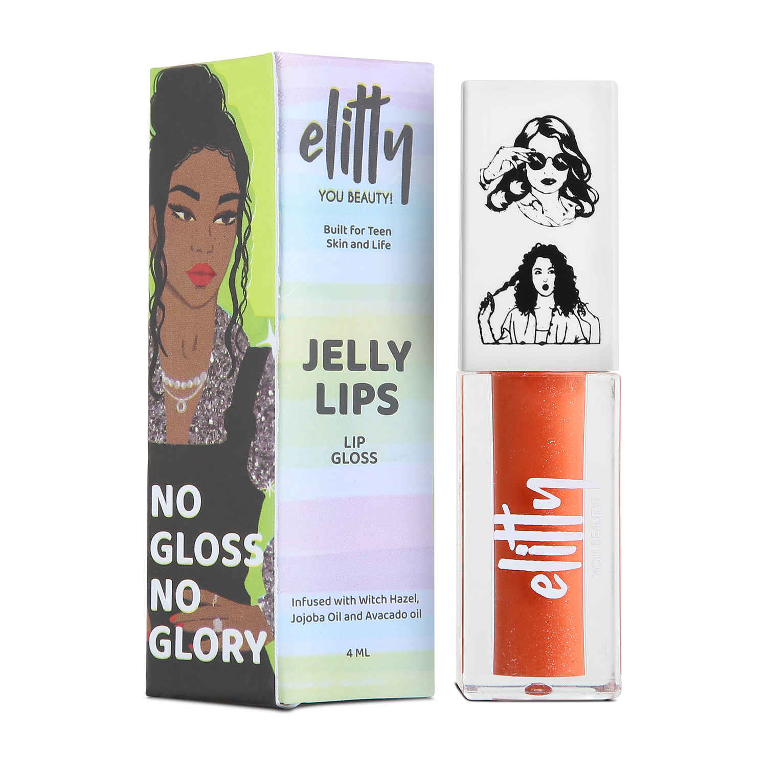 Buy Elitty Jelly Lips - Lip Gloss- Infused with Witch Hazel, High Shine, Vegan & Cruelty Free - Pretty Woke (Nude) 1 Pc - Purplle